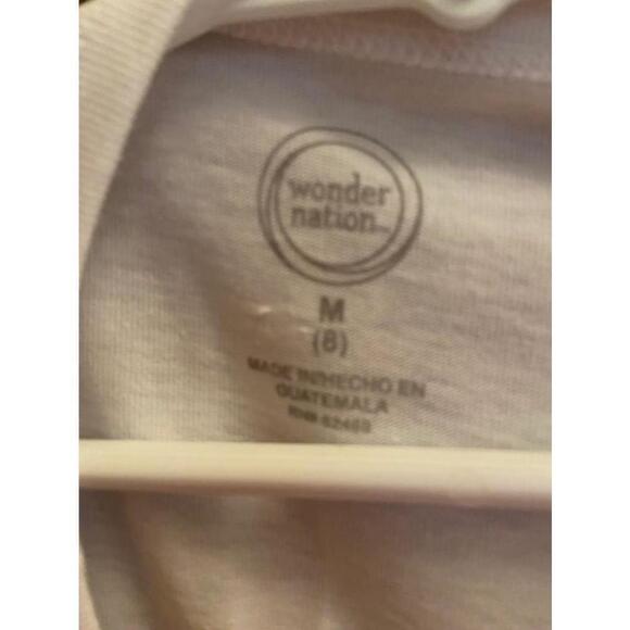 8 Medium Girl’s Wonder Nation White Long Sleeve T-Shirt - Picture 5 of 5